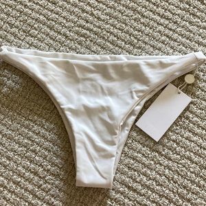 Mikoh THEORY bikini bottoms white cheeky medium M large L NWT